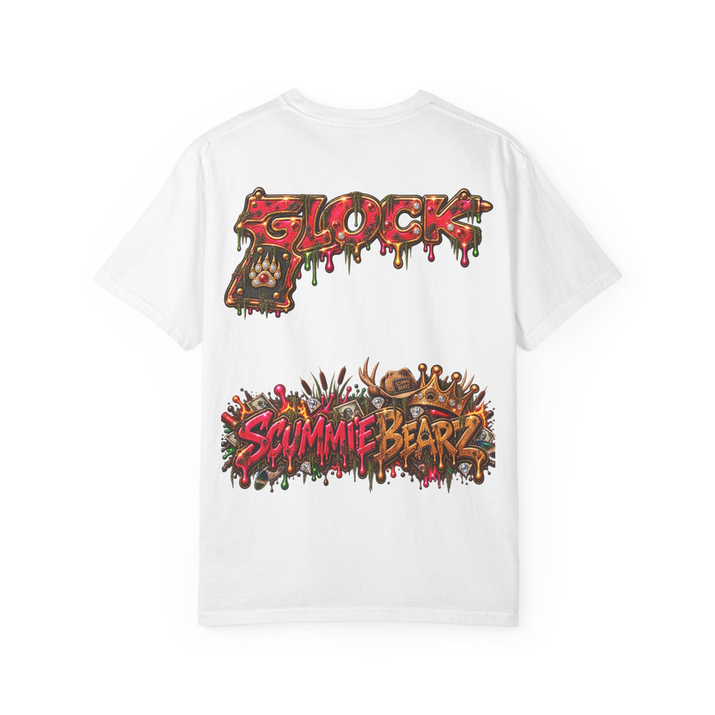Unisex Garment-Dyed T-SHIRT-HILLBILLY GLOCK/SB CROWN LOGO-SCUMMIEBEARZ™
