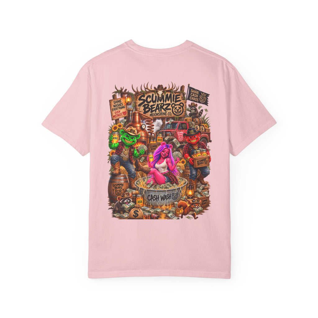 Unisex Garment-Dyed T-shirt-HILBILLYSCUMMIEBEARZ MOONSHINE/CROWN SB LOGO -SCUMMIEBEARZ™