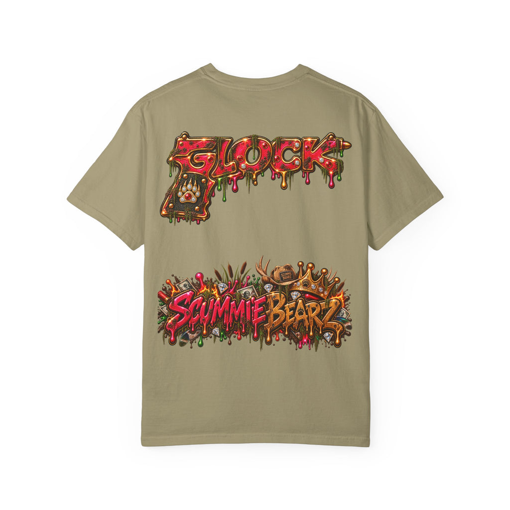 Unisex Garment-Dyed T-shirt-HILLBILLY cROWN MASK/GLOCK LOGO-SCUMMIEBEARZ™️