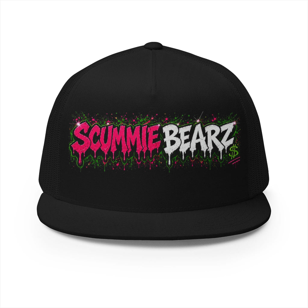 5 Panel Trucker Cap-PINK/SILVER SCUMMIEBEARZ LOGO-SCUMMIEBEARZ™