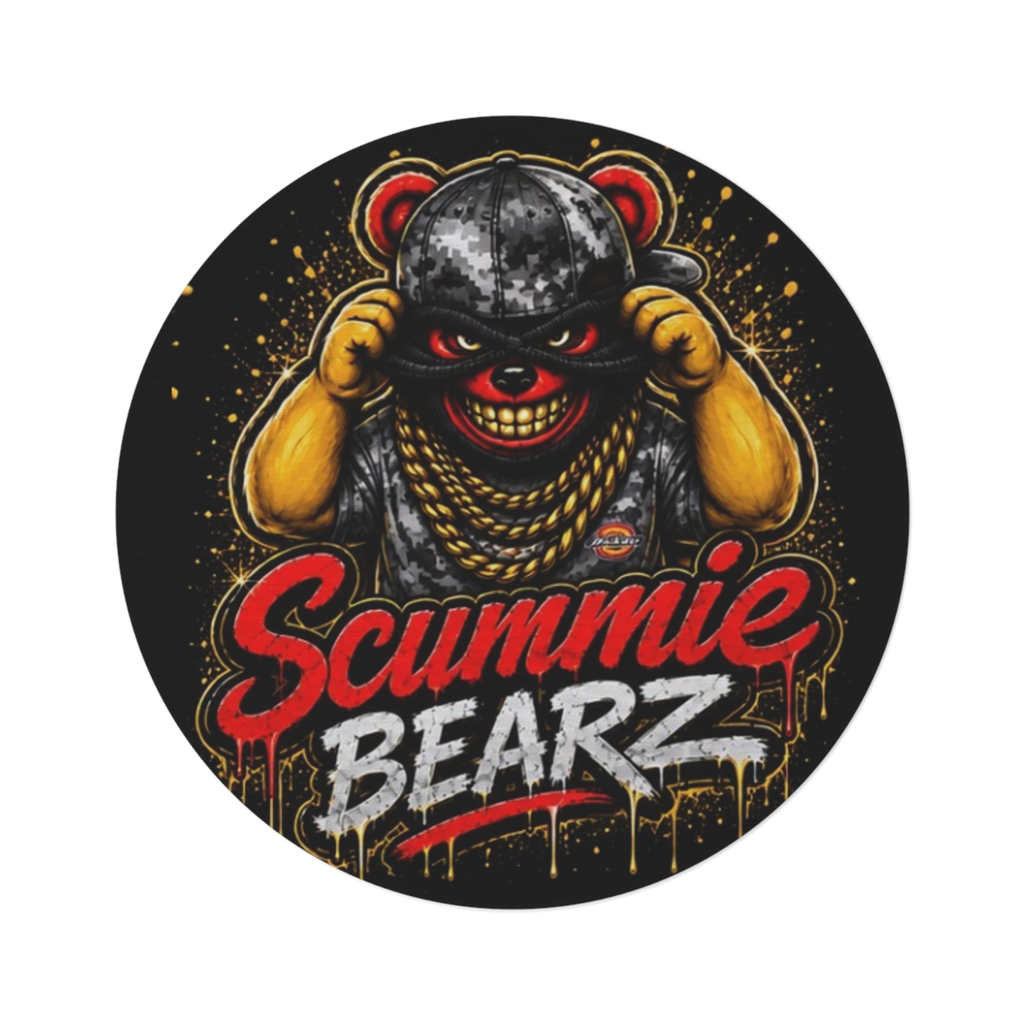 SCUMMIEBEARZ🔴Red Remix Round Rug