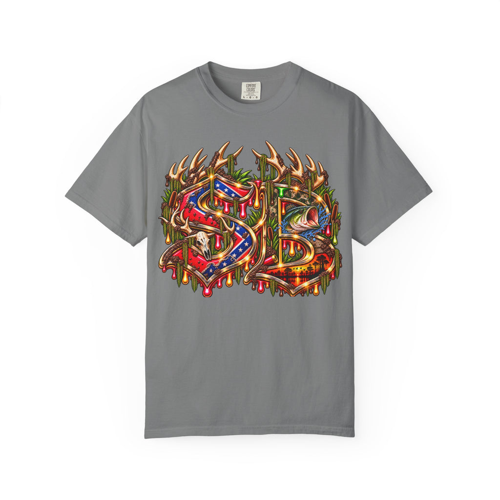 Unisex Garment-Dyed T-shirt-HILBILLYSCUMMIEBEARZ MOONSHINE/CROWN SB LOGO -SCUMMIEBEARZ™