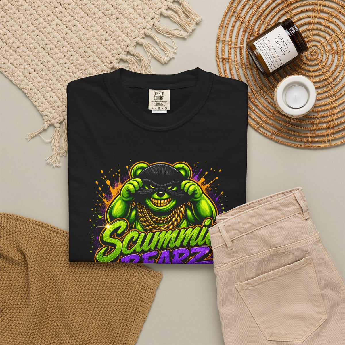 Unisex Garment-Dyed T-shirt-MASK LOGO & LIKE STEALING CANDY FROM A BABY-SCUMMIEBEARZ™