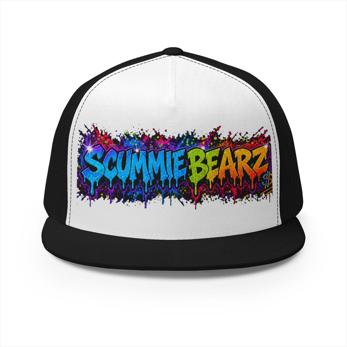 5 Panel Trucker Cap-RAINBOW SCUMMIEBEARZ LOGO-SCUMMIEBEARZ™