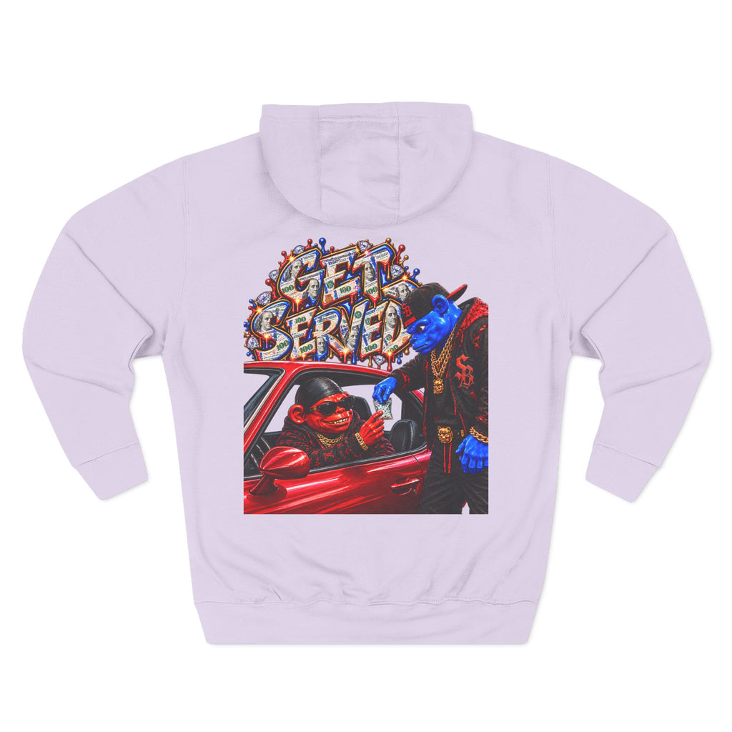 Three-Panel Fleece Hoodie-GET SERVED-SCUMMIEBEARZ™️