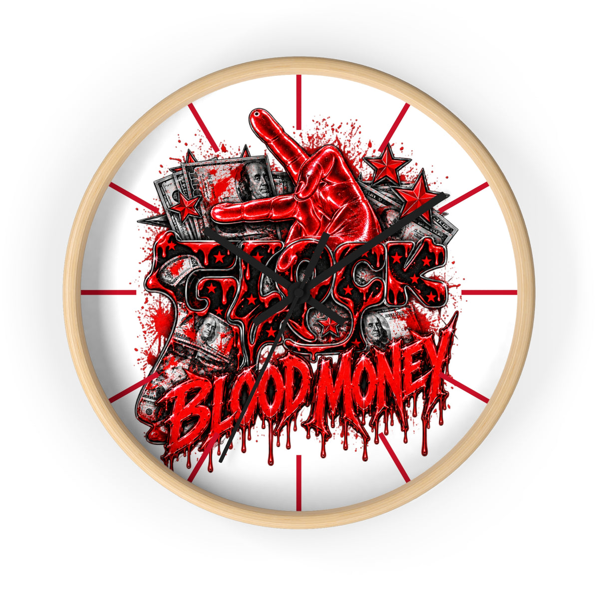 Wall Clock-Blood Money Glock-SCUMMIEBEARZ™️