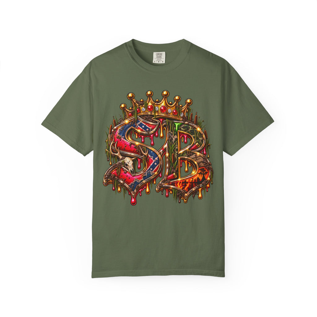 Unisex Garment-Dyed T-SHIRT-HILLBILLY GLOCK/SB CROWN LOGO-SCUMMIEBEARZ™