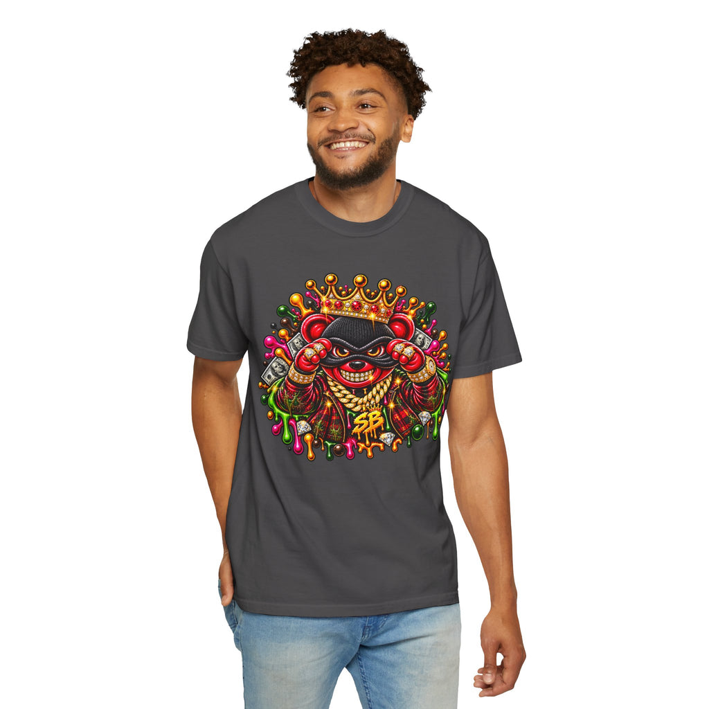 Unisex Garment-Dyed T-shirt-RED CROWN MASK LOGO MULTI COLOR GLOCK -SCUMMIEBEARZ™