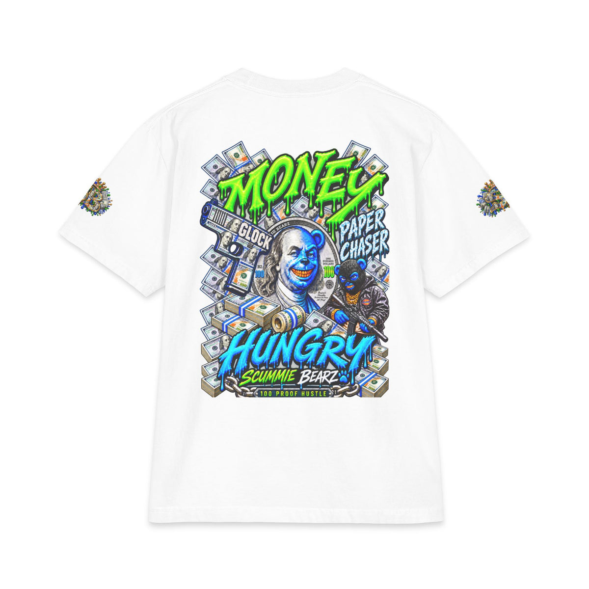 Money Hungry — Alternate Layout | SCUMMIEBEARZ™ Shaka Wear Heavyweight Tee