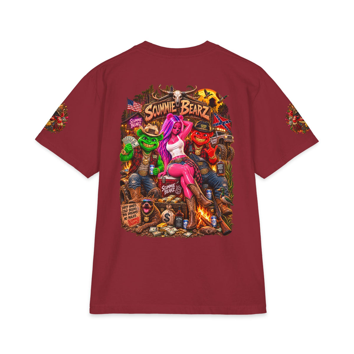 Boots, Booze, And Bad Company | SCUMMIEBEARZ™ Shaka Wear Heavyweight Tee