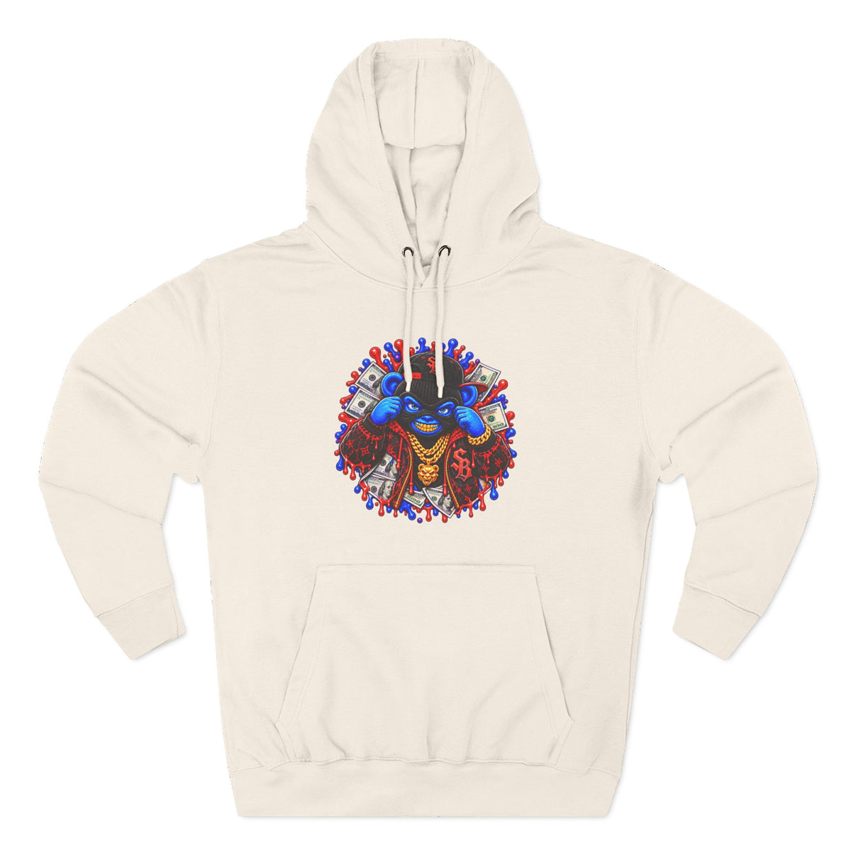 Three-Panel Fleece Hoodie-GET SERVED-SCUMMIEBEARZ™️