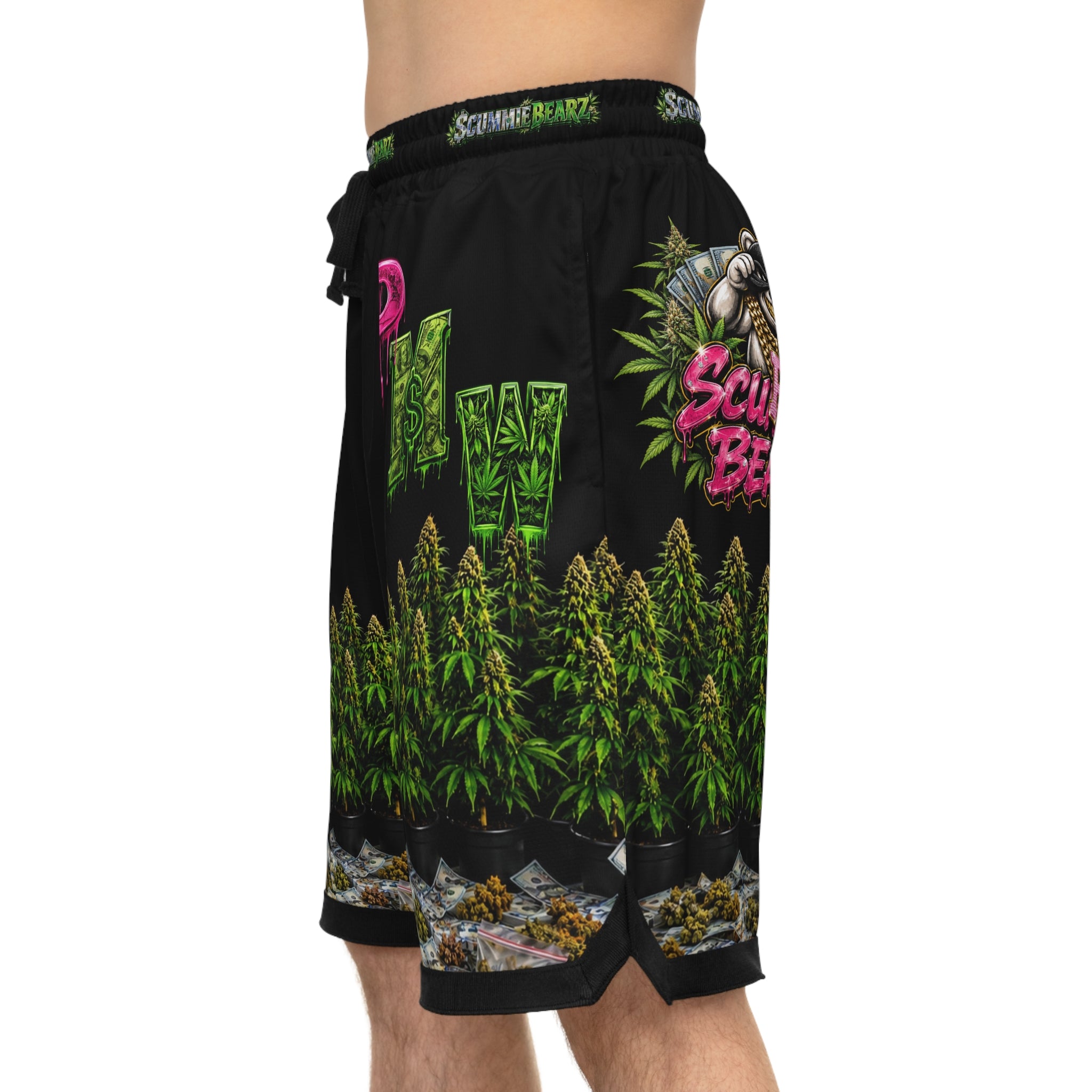 AOP Basketball Shorts - P***y Money Weed™
