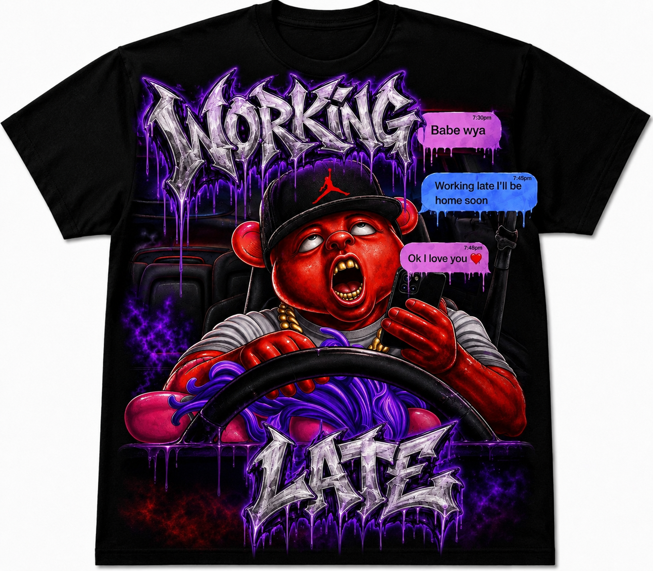 SCUMMIE BEARZ Original OG Collection "Working Late"  Unisex Men's T-Shirt