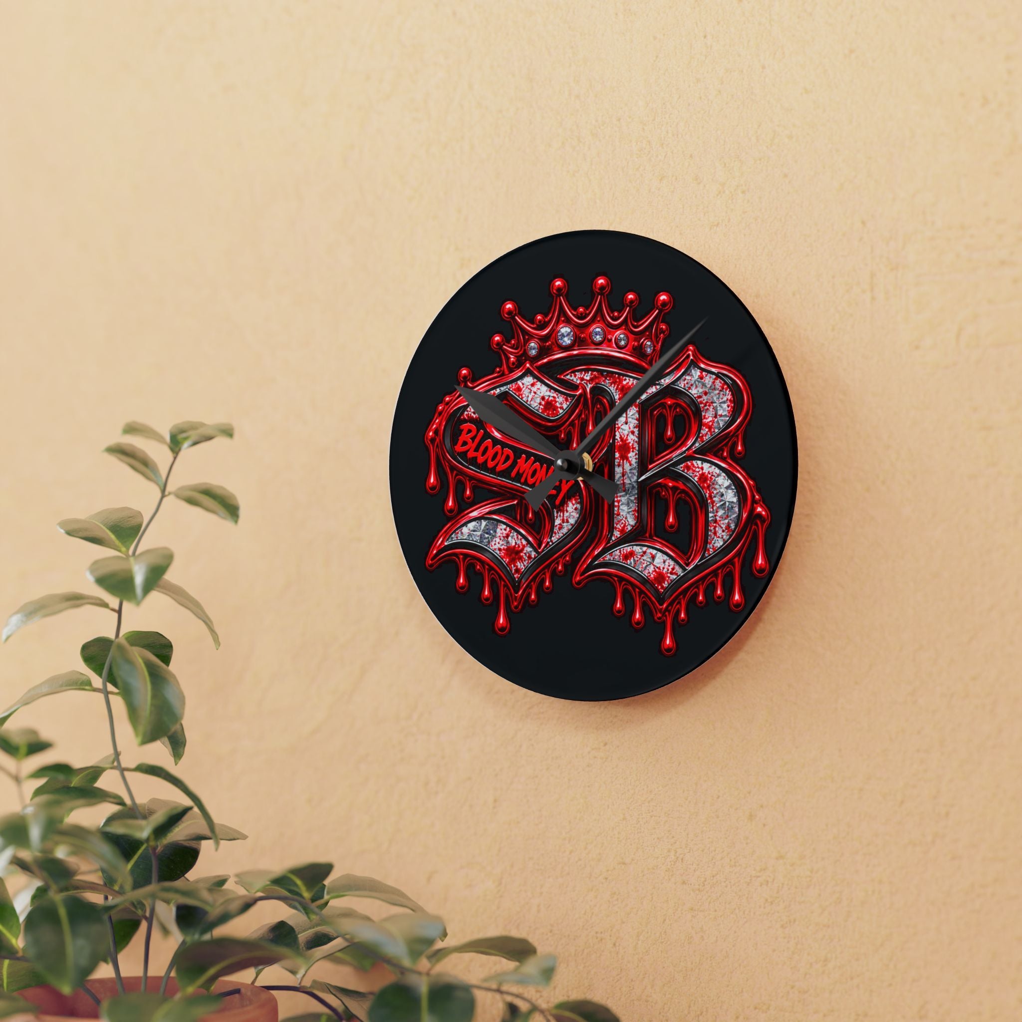 Acrylic Wall Clock-Blood Money SB Logo