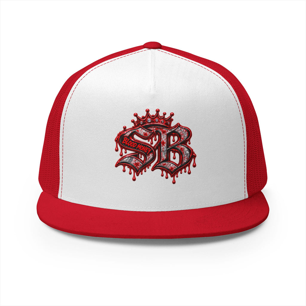 5 Panel Trucker Cap-RED/SILVER SB LOGO-SCUMMIEBEARZ™