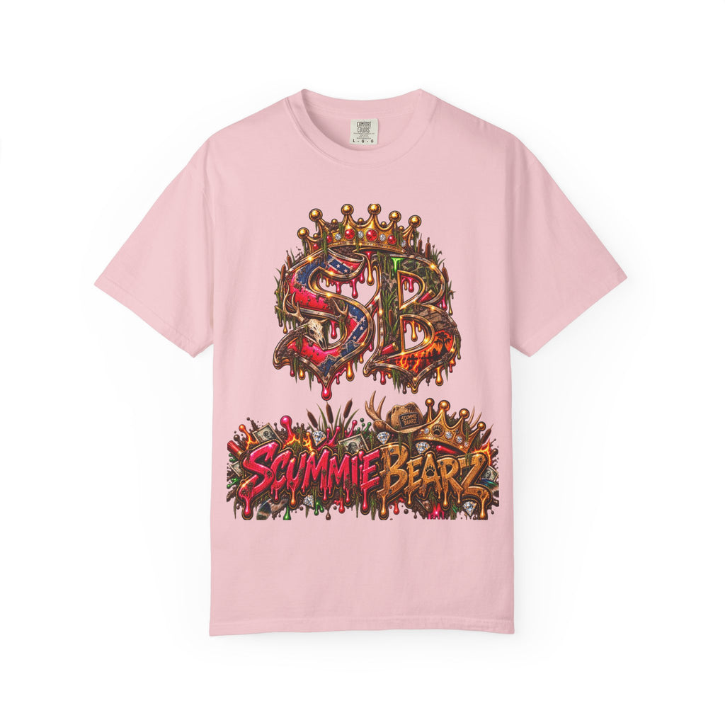 Unisex Garment-Dyed T-shirt-HILBILLYSCUMMIEBEARZ MOONSHINE/CROWN SB LOGO -SCUMMIEBEARZ™