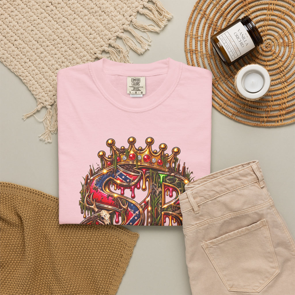 Unisex Garment-Dyed T-shirt-HILLYBILLY CROWN SB LOGO HILLBILLY -SCUMMIEBEARZ™