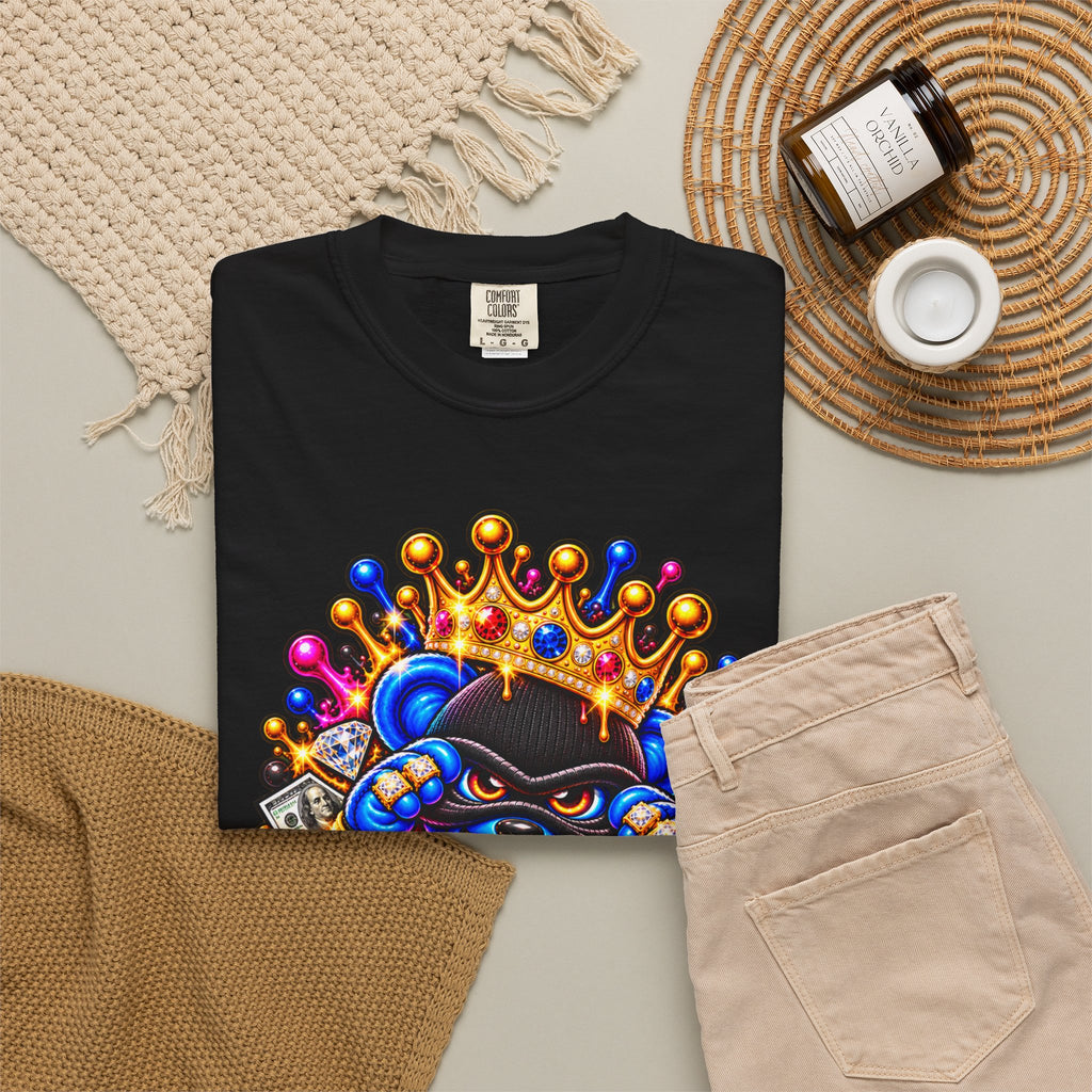Unisex Garment-Dyed T-shirt-MULTI COLOR CROWN MASK LOGO GLOCK -SCUMMIEBEARZ™