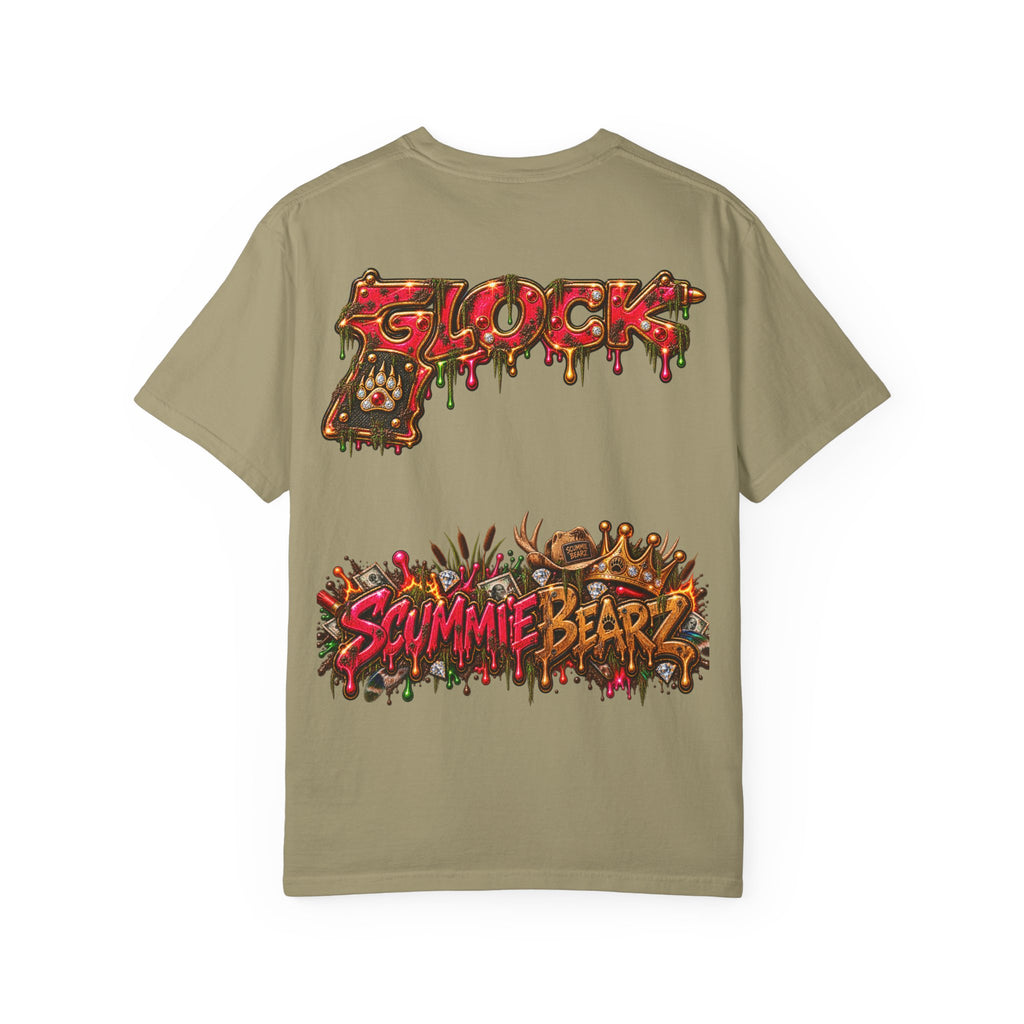 Unisex Garment-Dyed T-SHIRT-HILLBILLY GLOCK/SB CROWN LOGO-SCUMMIEBEARZ™