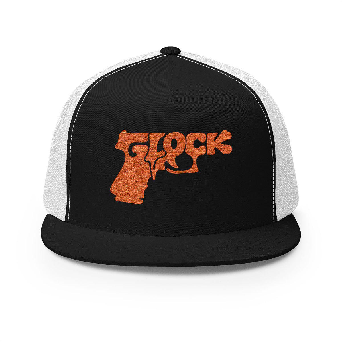 5 Panel Trucker Cap-ORANGE GLOCK LOGO-SCUMMIEBEARZ™️