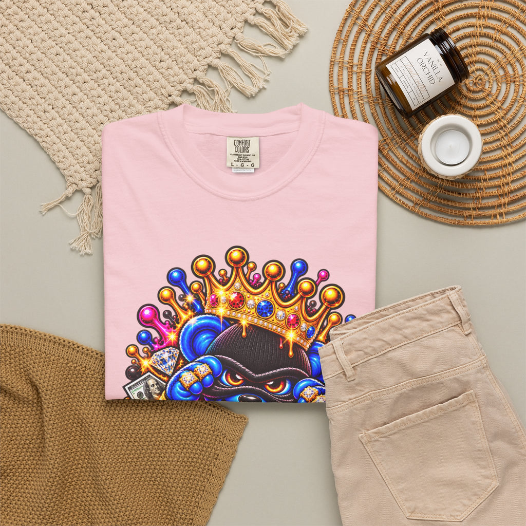 Unisex Garment-Dyed T-shirt-MULTI COLOR CROWN MASK LOGO GLOCK -SCUMMIEBEARZ™