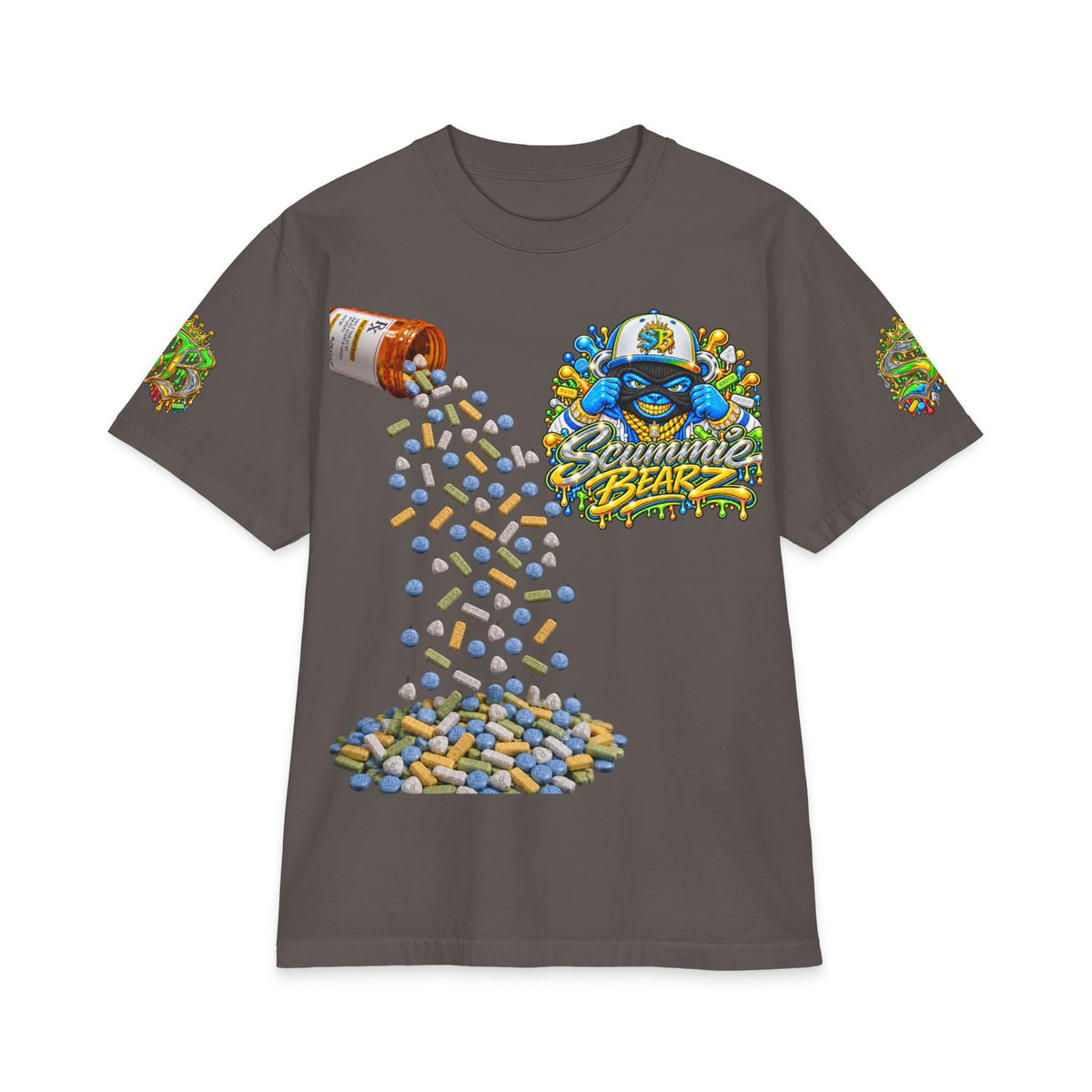 Unisex Max Heavyweight Short Sleeve-GET YOUR MIND RIGHT GREEN/BLUE REMIX-SCUMMIEBEARZ™️