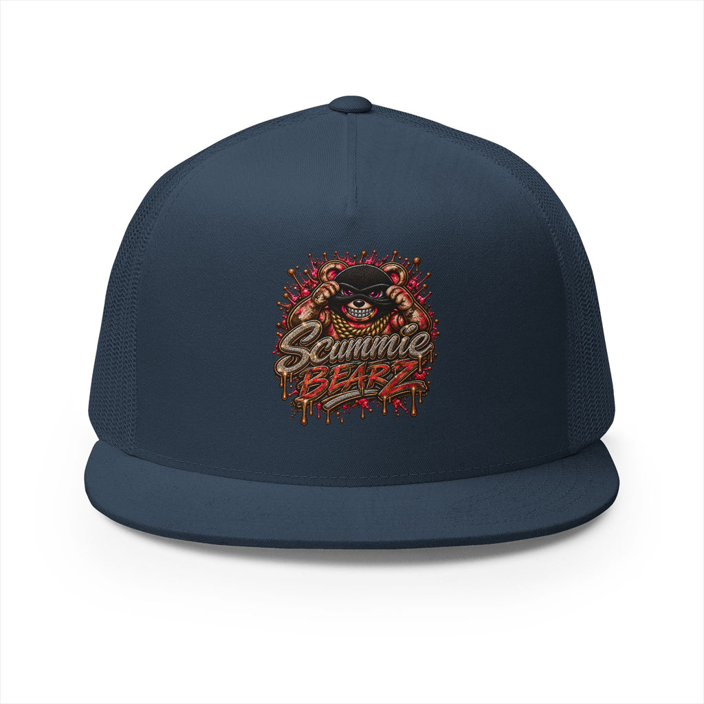 5 Panel Trucker Cap-RED/GOLD MASK LOGO-SCUMMIEBEARZ™