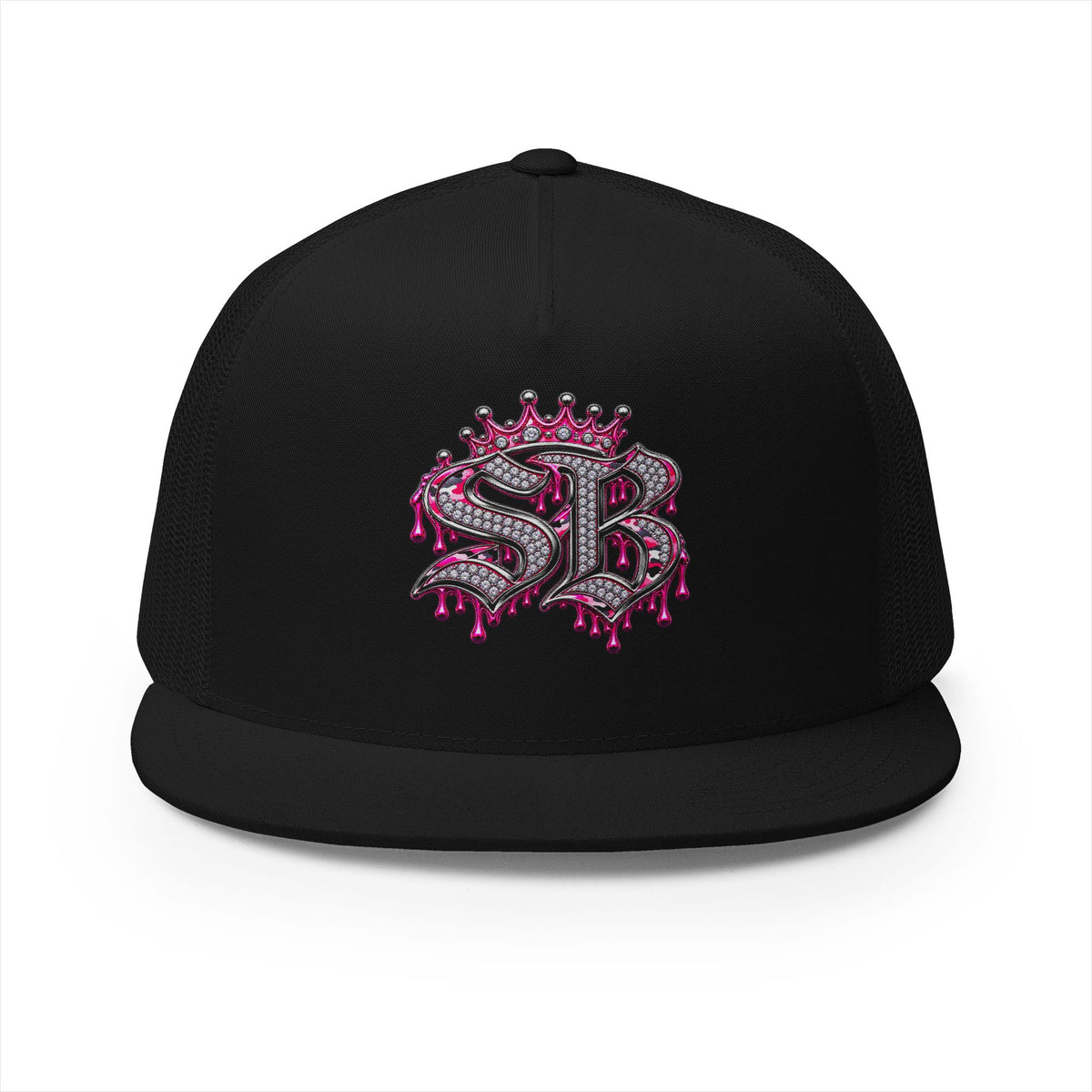 5 Panel Trucker Cap-PINK/SILVER SB LOGO-SCUMMIEBEARZ™