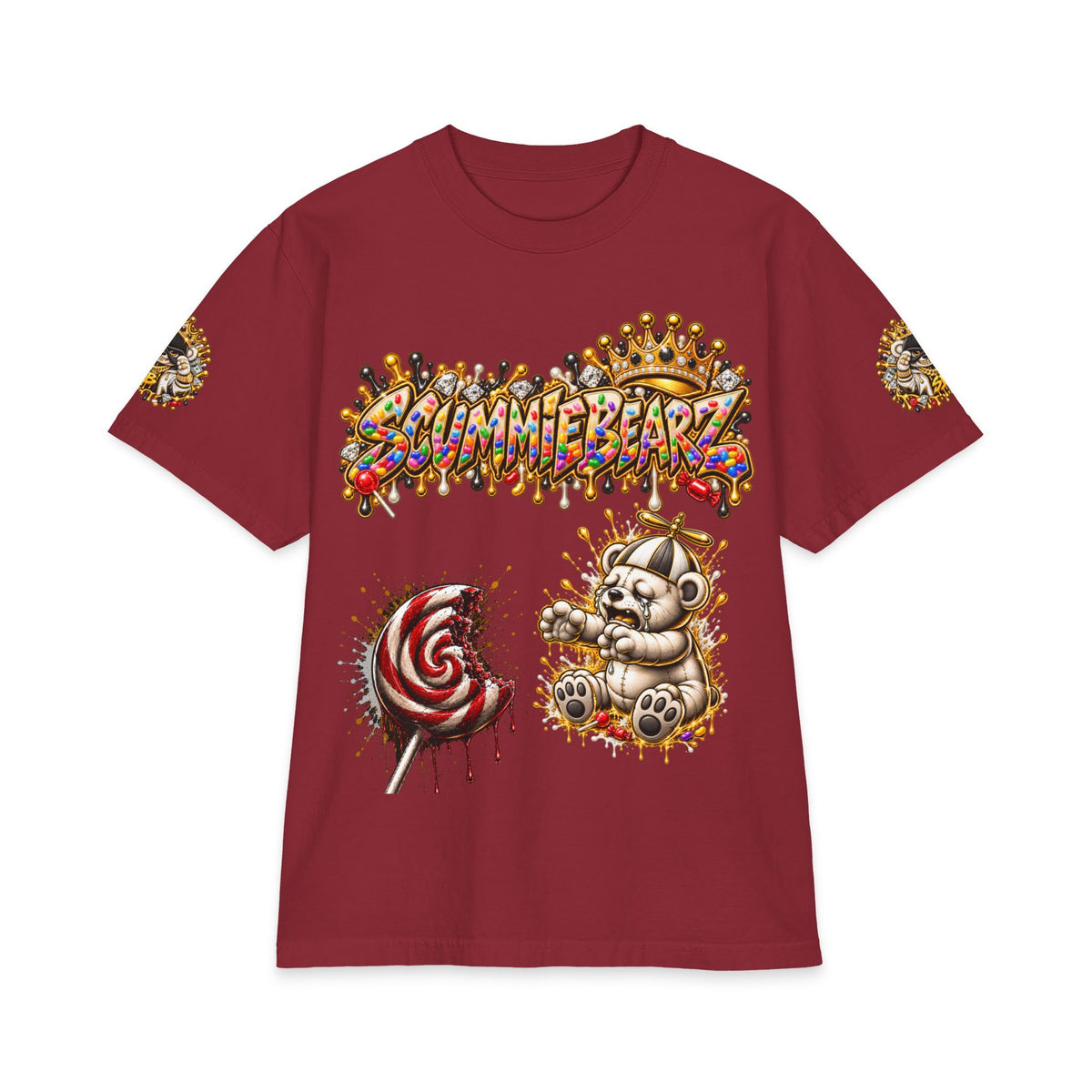 Like Stealing Candy from a Baby — White & Gold Edition | SCUMMIEBEARZ™ Shaka Wear Heavyweight Tee