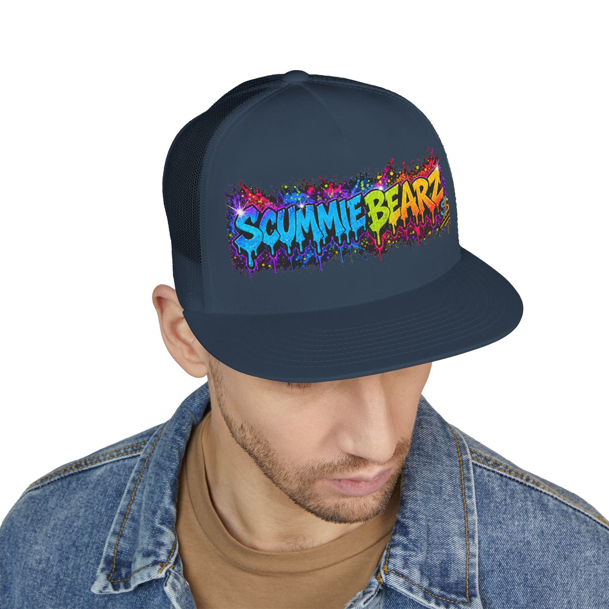 5 Panel Trucker Cap-RAINBOW SCUMMIEBEARZ LOGO-SCUMMIEBEARZ™