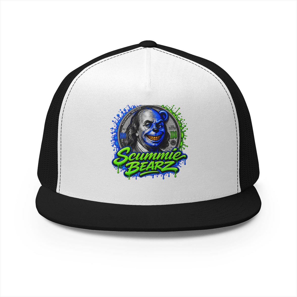5 Panel Trucker Cap- BLUE BENJAMIN FRANKLIN-SCUMMIEBEARZ™️