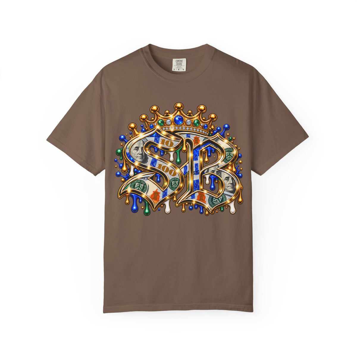 Unisex Garment-Dyed T-SHIRT-BLUE MONEY GLOCK/SB LOGO-SCUMMIEBEARZ™