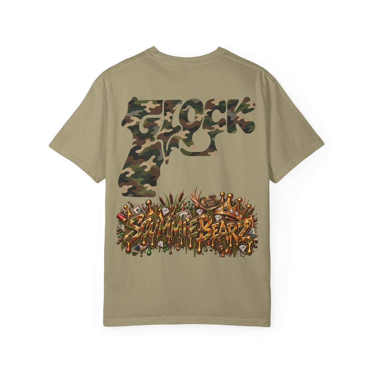 Unisex Garment-Dyed T-shirt-HILLBILLY CAMO GLOCK -SCUMMIEBEARZ™