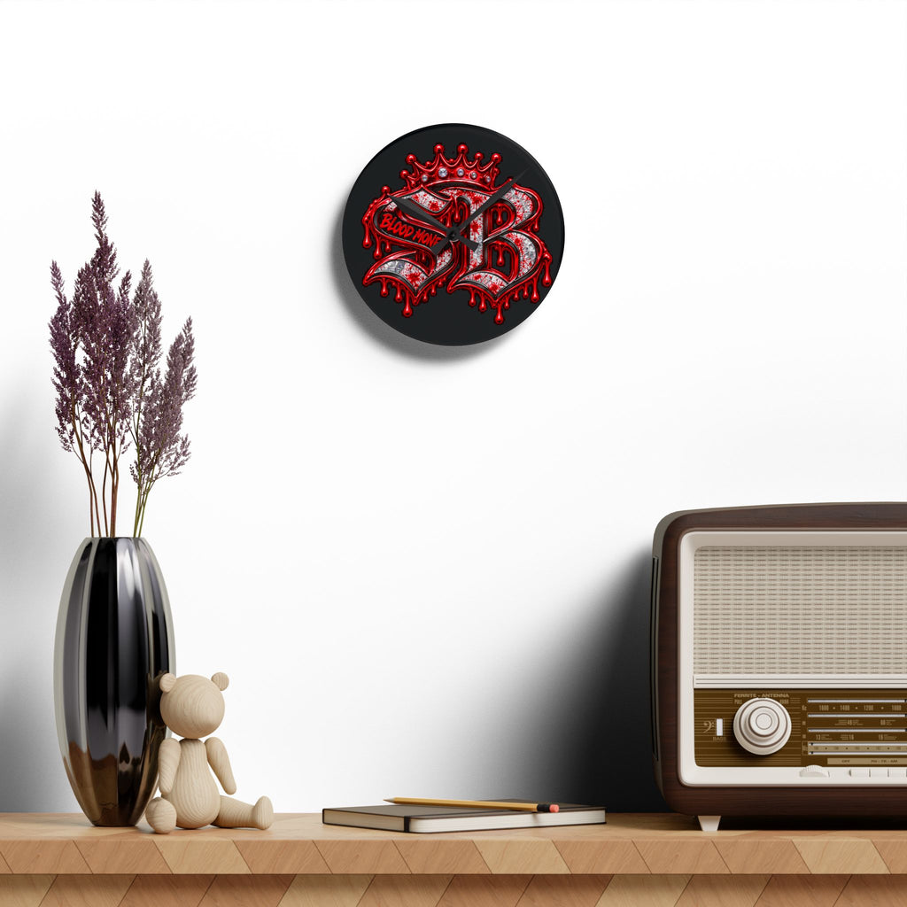 Acrylic Wall Clock-Blood Money SB Logo