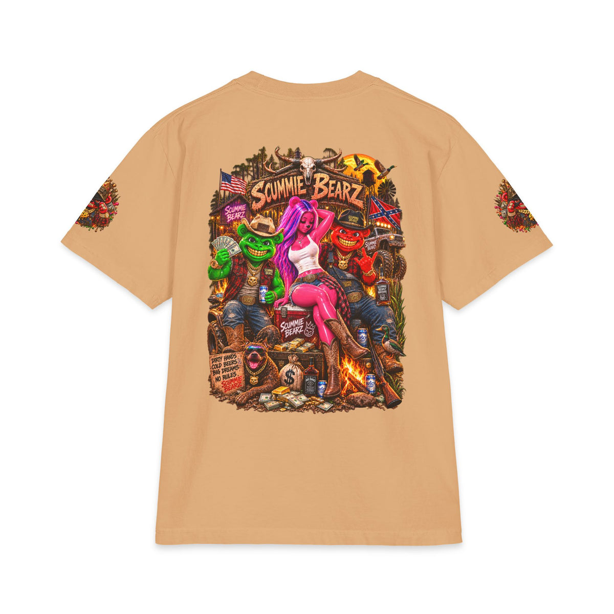 Boots, Booze, And Bad Company | SCUMMIEBEARZ™ Shaka Wear Heavyweight Tee