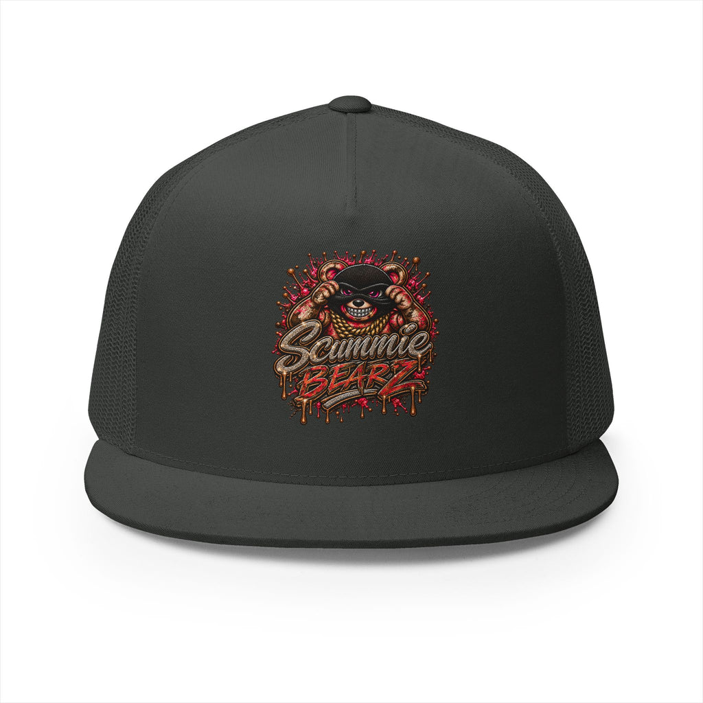 5 Panel Trucker Cap-RED/GOLD MASK LOGO-SCUMMIEBEARZ™