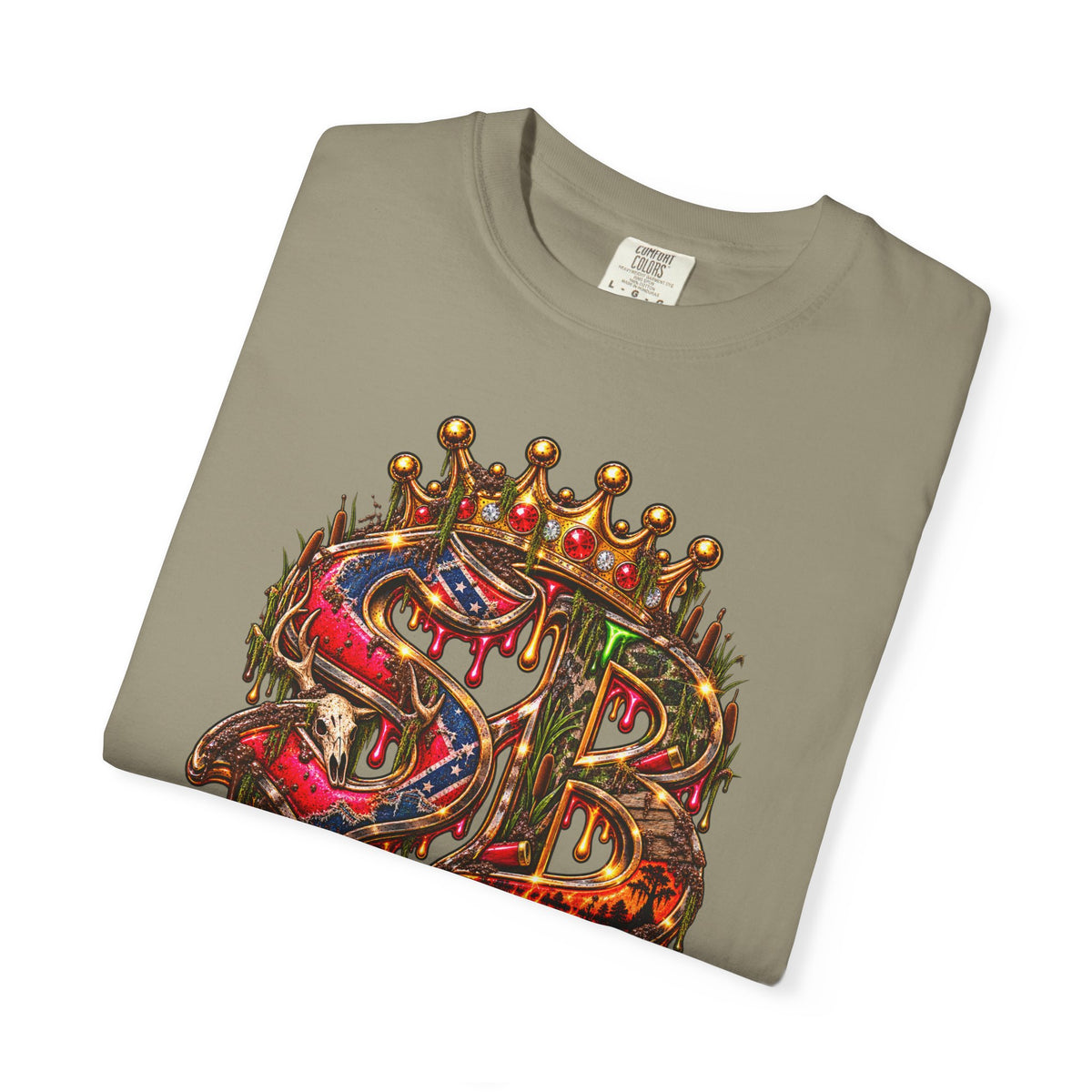 Unisex Garment-Dyed T-shirt-HILLYBILLY CROWN SB LOGO HILLBILLY -SCUMMIEBEARZ™