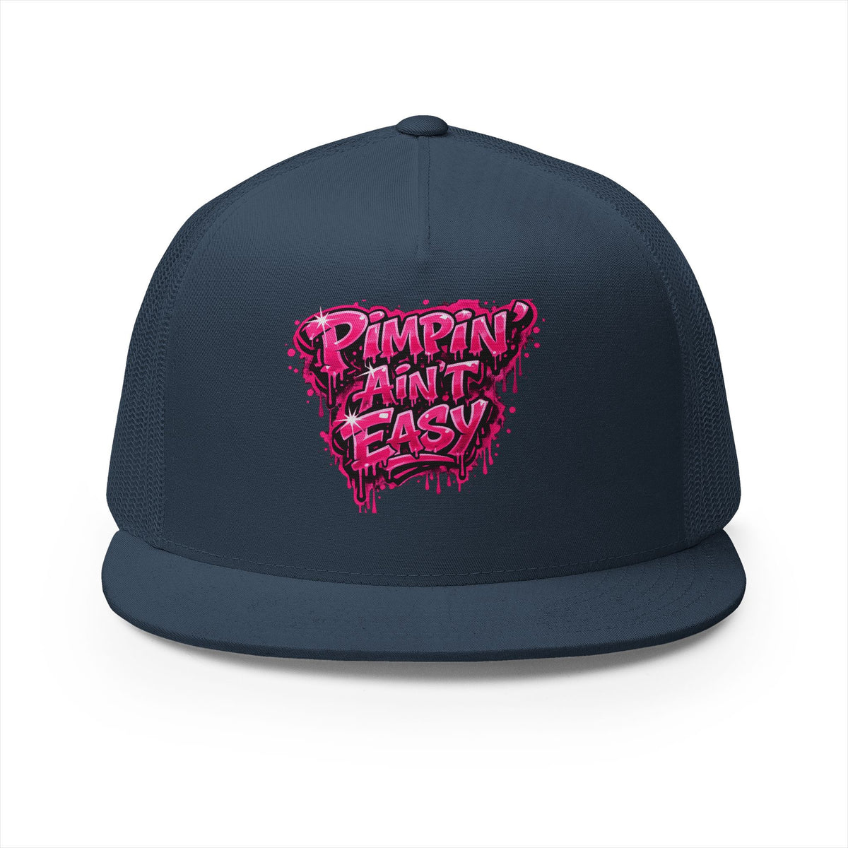 5 Panel Trucker Cap-PINK PIMPIN AINT EASY -SCUMMIEBEARZ™