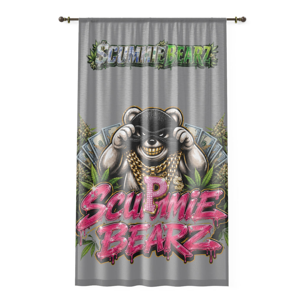 Window Curtain-P.M.W.(P***y Money Weed) Logo SCUMMIEBEARZ™