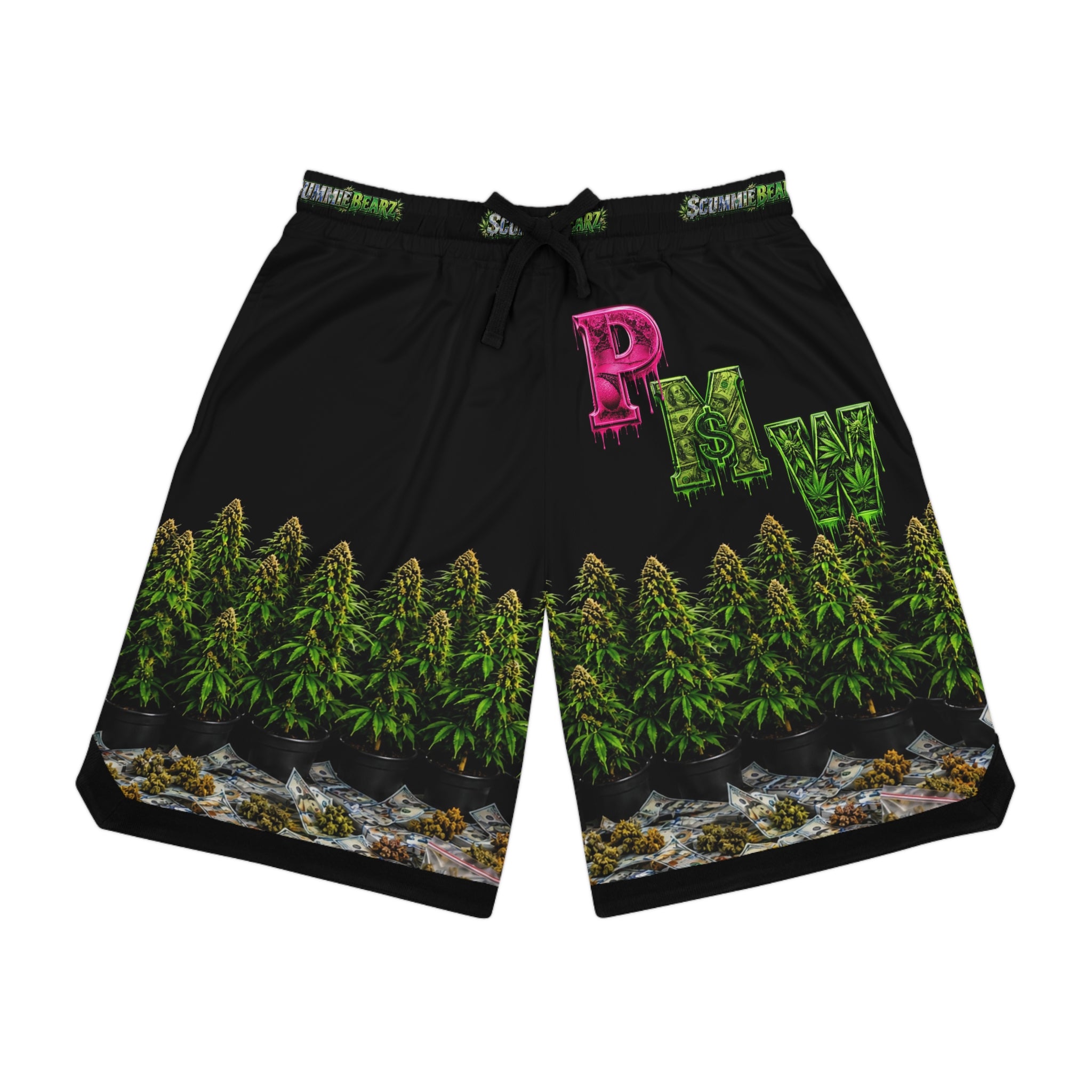 AOP Basketball Shorts - P***y Money Weed™