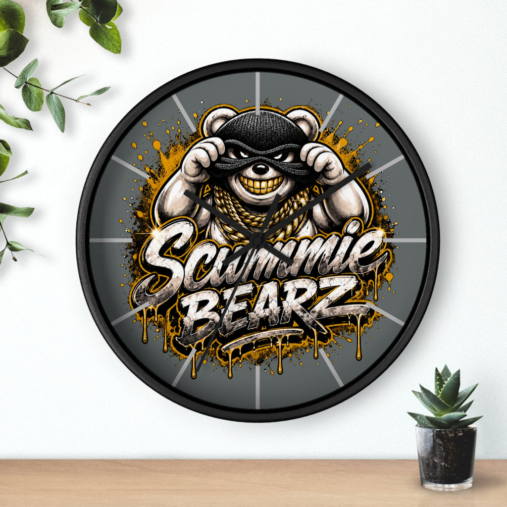 Wall Clock-Gold and Silver Logo-SCUMMIEBEARZ™