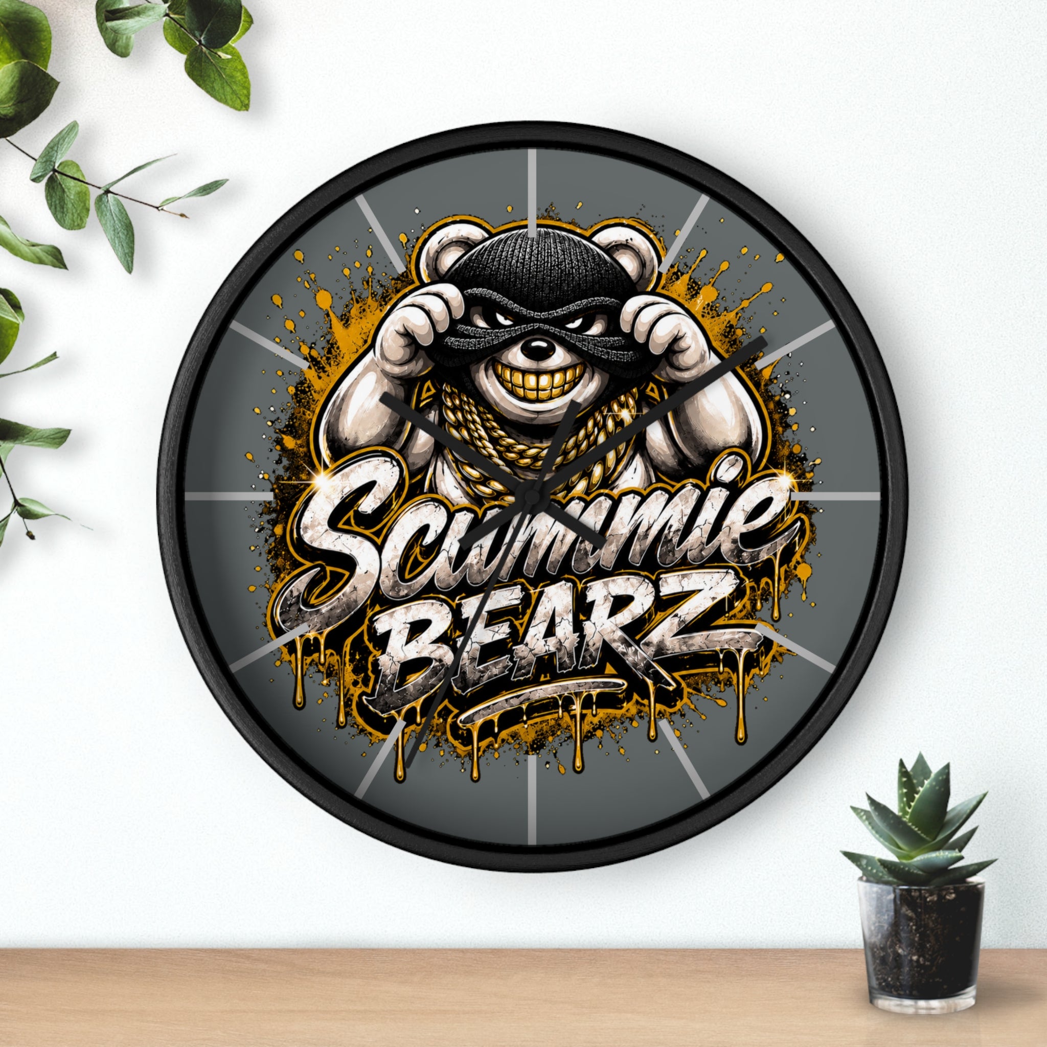 Wall Clock-Gold and Silver Logo-SCUMMIEBEARZ™