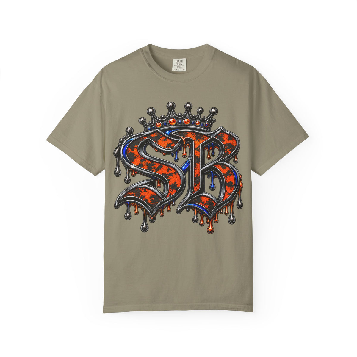 Unisex Garment-Dyed T-shirt-SB CROWN LOGO STRESS BOX LOCKED UP COLLECTION-SCUMMIEBEARZ™