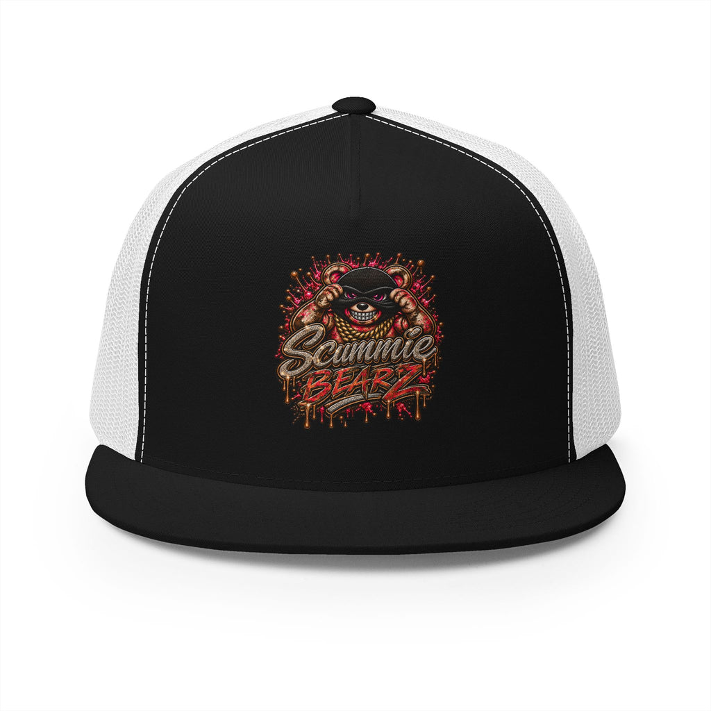 5 Panel Trucker Cap-RED/GOLD MASK LOGO-SCUMMIEBEARZ™