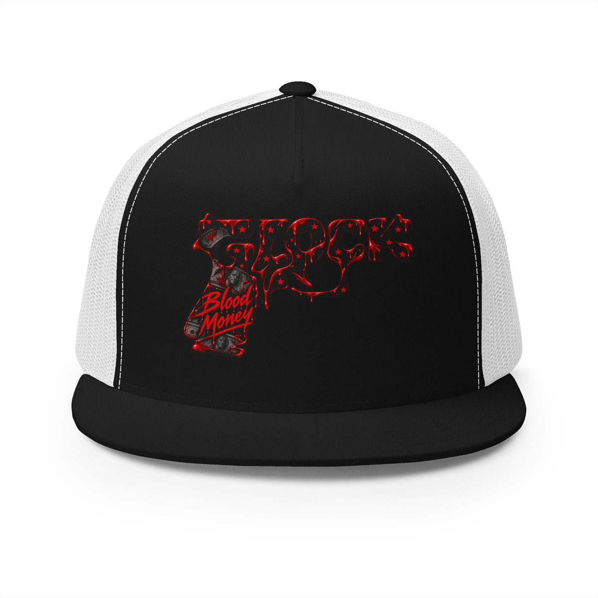 5 Panel Trucker Cap-BLOOD MONEY GLOCK-SCUMMIEBEARZ™️