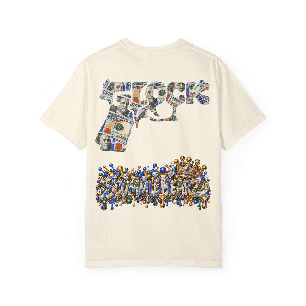 Unisex Garment-Dyed T-SHIRT-BLUE MONEY GLOCK/SB LOGO-SCUMMIEBEARZ™