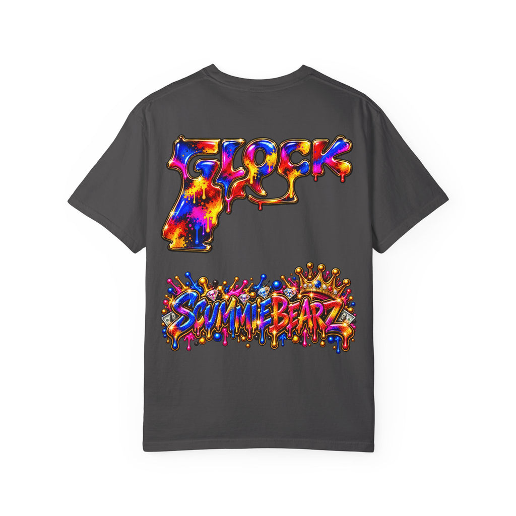 Unisex Garment-Dyed T-shirt-MULTI COLOR CROWN MASK LOGO GLOCK -SCUMMIEBEARZ™