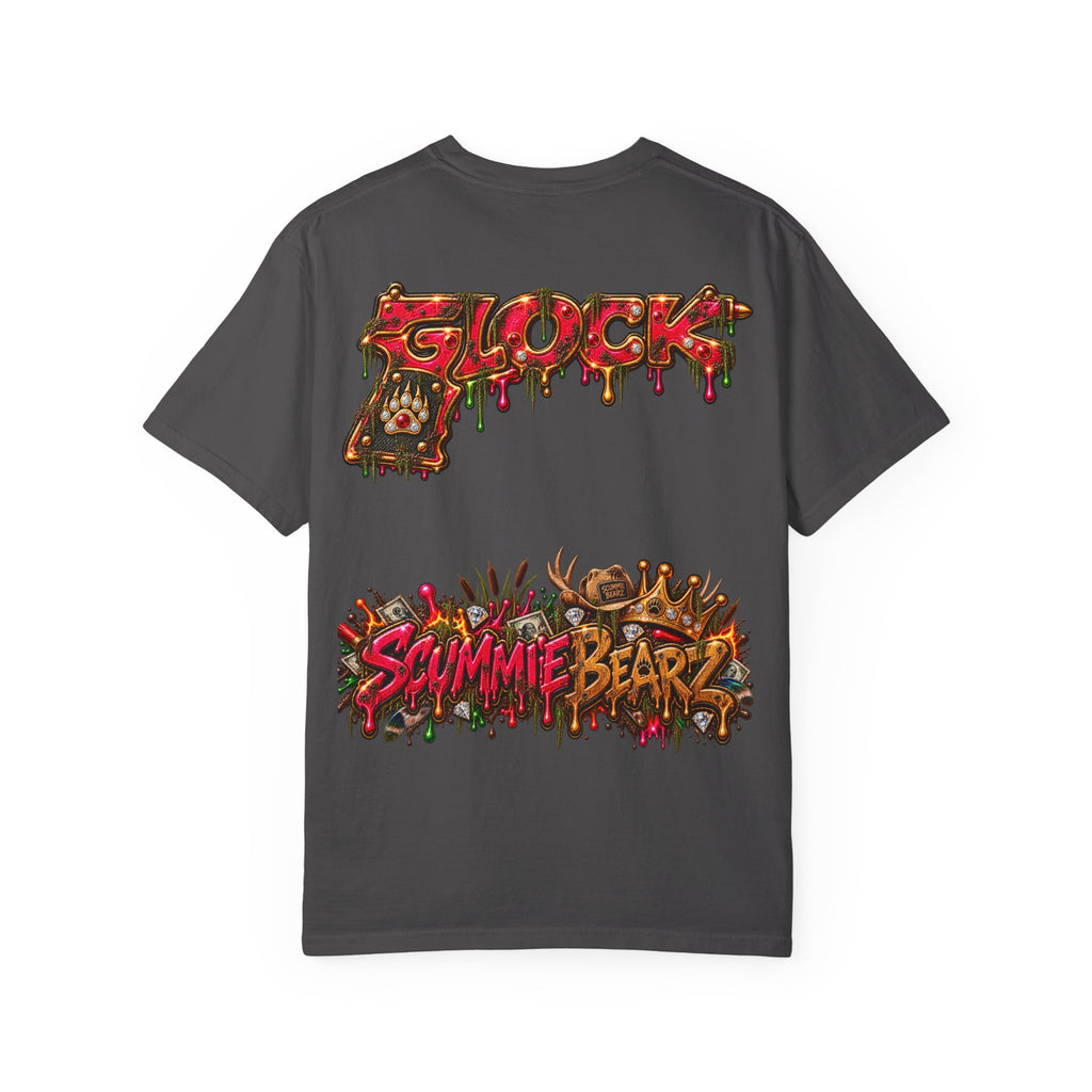 Unisex Garment-Dyed T-shirt-HILLBILLY cROWN MASK/GLOCK LOGO-SCUMMIEBEARZ™️
