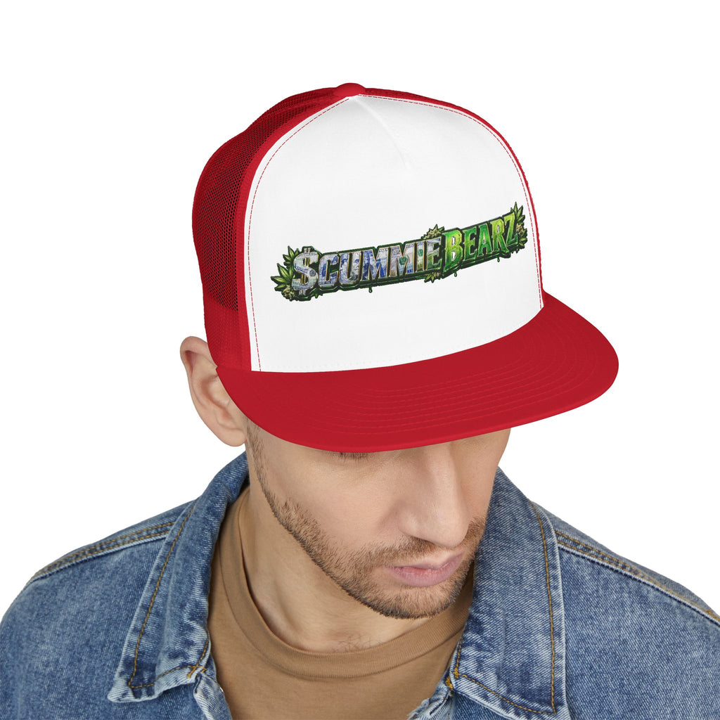 5 Panel Trucker Cap-WEED SCUMMIEBEARZ LOGO-SCUMMIEBEARZ™