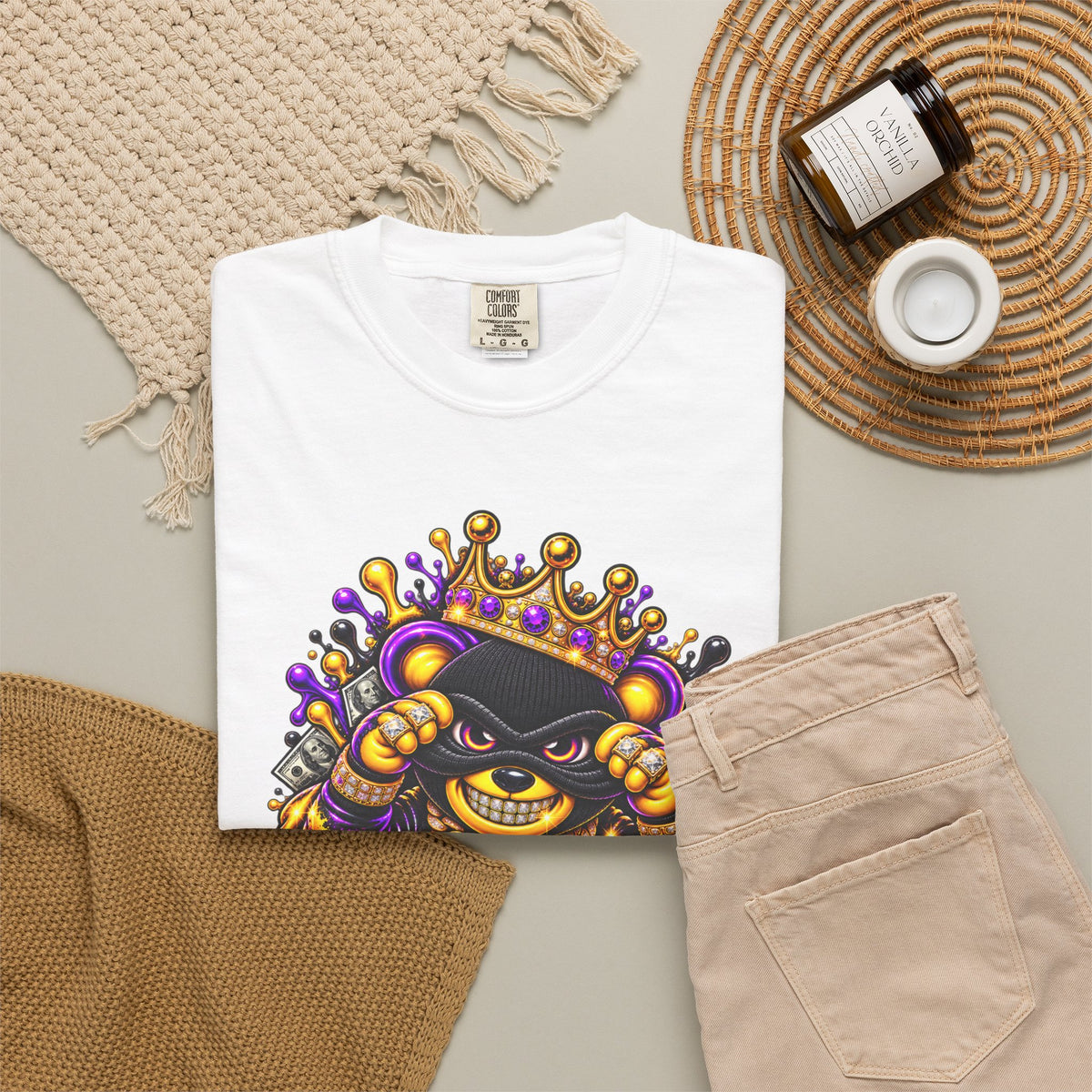 Unisex Garment-Dyed T-shirt-what you need i got it/ WHAT YOU NEED i GOT IT/CROWN MASK LOGO-SCUMMIEBEARZ™️